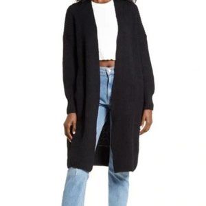 TOPSHOP | Oversized Black Open Front Cardigan Sweater XS